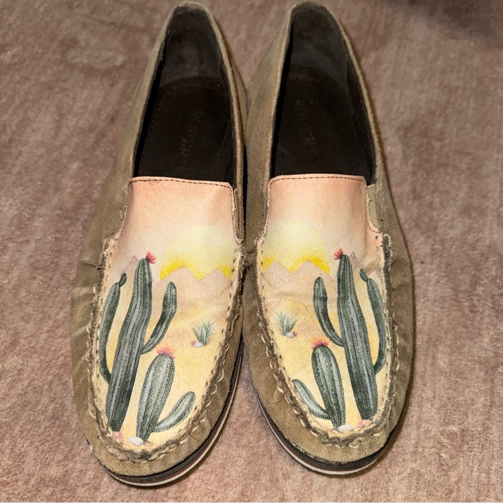 ROPER Filly Cactus Moccasin Shoes Sunset Tan Southwestern Slip On Women's US 8